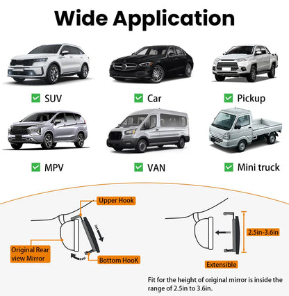 Clearvue™ - 3D Anti-Glare Panoramic Rear View Car mirror