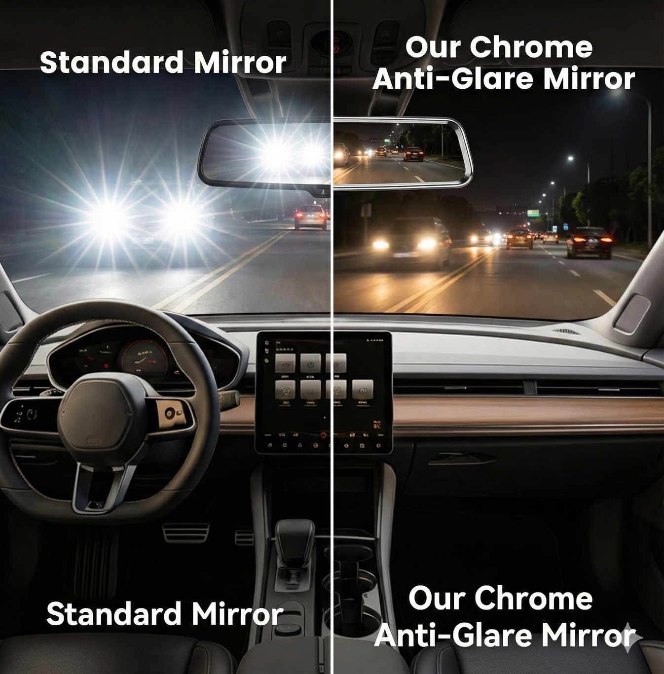 Clearvue™ - 3D Anti-Glare Panoramic Rear View Car mirror