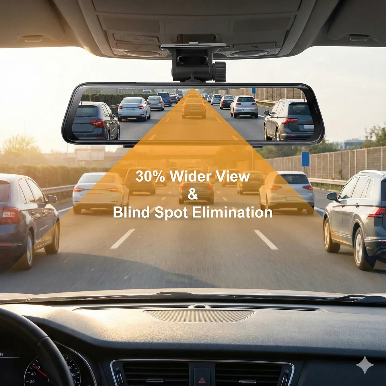 Clearvue™ - 3D Anti-Glare Panoramic Rear View Car mirror